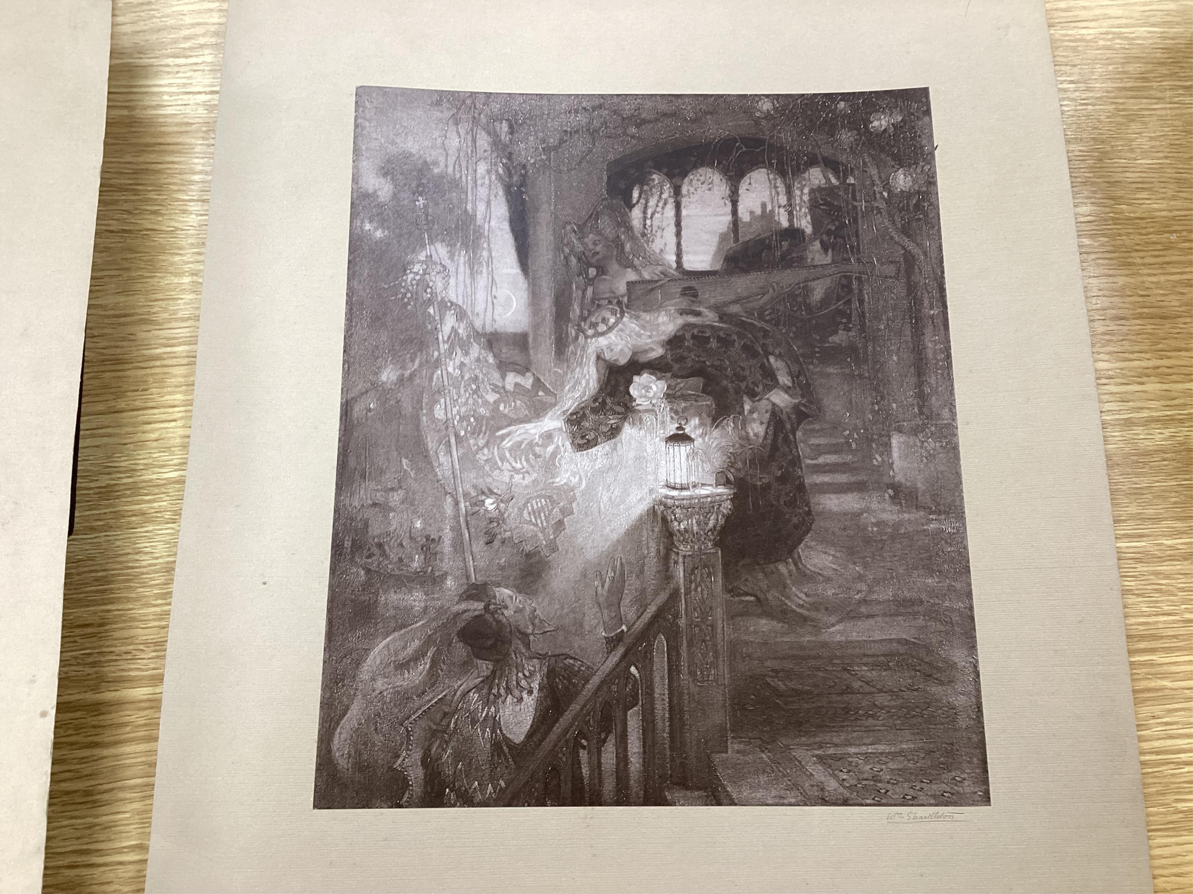 William Shackleton (1872–1933), collection of black and white photographic prints, archive photos and two etchings (Beamsley) including 'Portrait of my wife', some signed and inscribed in pencil, largest 40 x 34cm. Condi